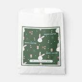 かわいいペーストグリーンカラーイースターバニーフローラ フェイバーバッグ (正面)