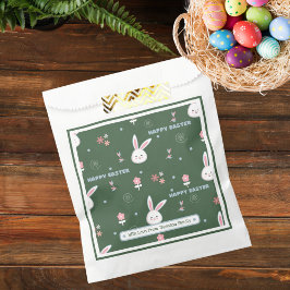 かわいいペーストグリーンカラーイースターバニーフローラ フェイバーバッグ