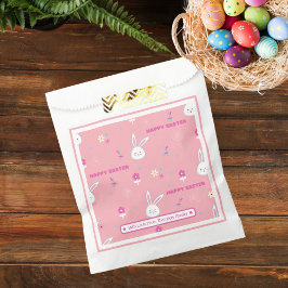 かわいいペーストピンクカラーイースターバニーフローラ フェイバーバッグ