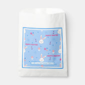 かわいいペーストブルーカラーイースターバニーフローラ フェイバーバッグ (正面)