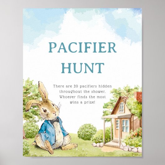 かわいいペーターザラビットベイビーシャワーおしゃぶり狩り ポスター (正面)
