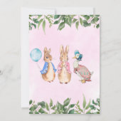 かわいいペーターラビットベビーインガールシャワー招待状 招待状 (裏面)