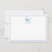 かわいいホエーパーソナライズされたルノートカード サンキューカード (正面)