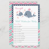 かわいいホエールシャワーがベビーカードガールを願う (正面/裏面)