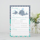 かわいいホエールシャワーベビー予報及びアドバイスカード (スタンド正面)