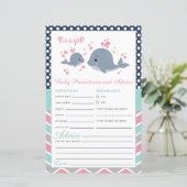 かわいいホエールシャワーベビー予報及びアドバイスカード (スタンド正面)