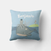 かわいいホエールタコシーガルキッズネーム装飾用クッション クッション (裏面)