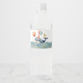 かわいいホエールボーイズ誕生日パーティー ペットボトルラベル (正面)