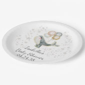 かわいいホエールボーイ赤ちゃんシャワー ペーパープレート (アングル)