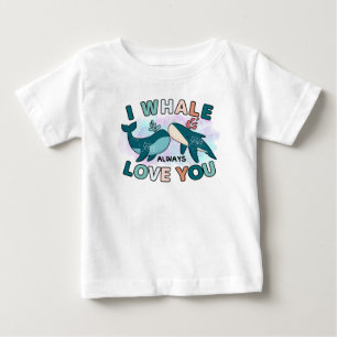 かわいいホエールラブパンシャツベビー ベビーTシャツ