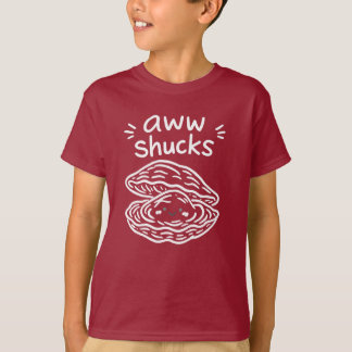 かわいいホタテのホワイトラインアート Aww Shucks Tシャツ