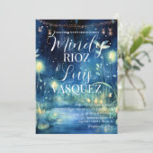 かわいいホタルのストリングライト結婚式招待状 招待状 (スタンド正面)