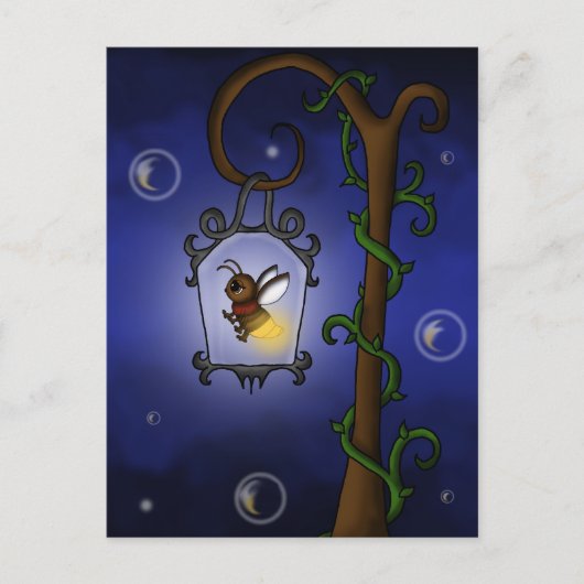 かわいいホタル ポストカード (正面)