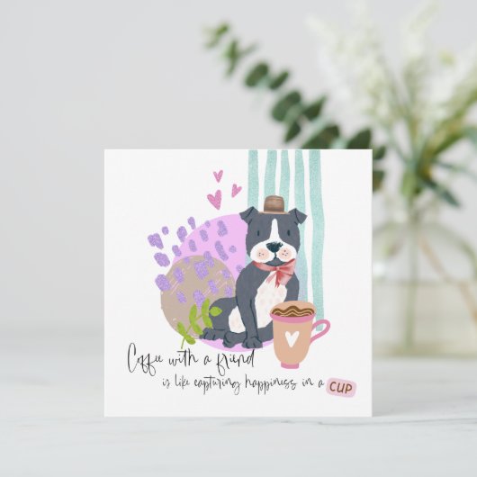 かわいいホッおもしろいドコーヒー引用文任意大事な行事 カード (スタンド正面)