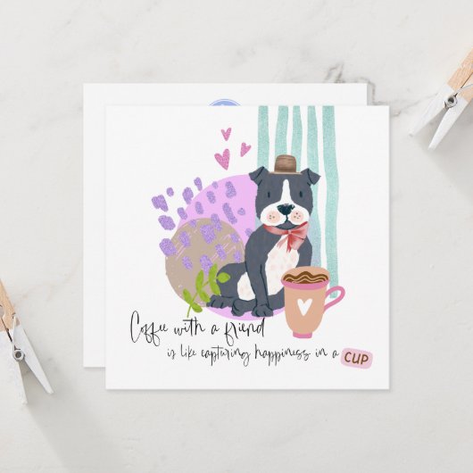 かわいいホッおもしろいドコーヒー引用文任意大事な行事 カード (正面/裏面インサイチュ)
