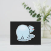 かわいいホッキョクグマお尻 ポストカード (スタンド正面)