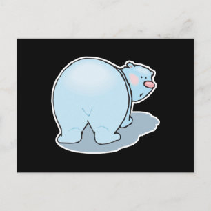 かわいいホッキョクグマお尻 ポストカード