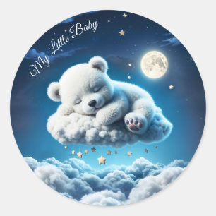 かわいいホッキョクグマかわいい美しいふわふわ雲 ラウンドシール