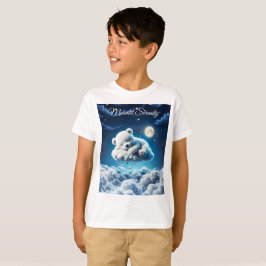 かわいいホッキョクグマかわいい美しいふわふわ雲 Tシャツ