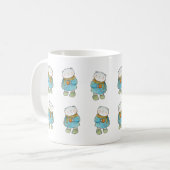 かわいいホッキョクグマとティータイム – 愛らしい野生動物 コーヒーマグカップ (正面左)