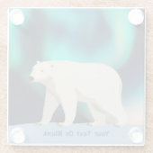 かわいいホッキョクグマとノーザンライト ガラスコースター (裏面)
