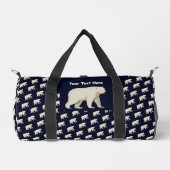 かわいいホッキョクグマとノーザンライト ダッフルバッグ (正面)