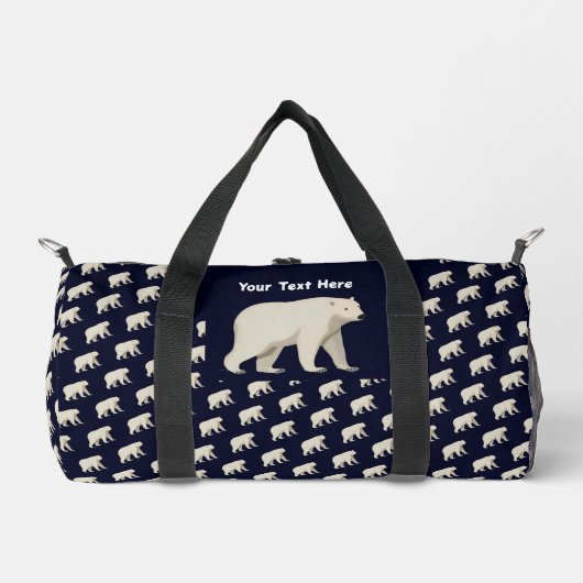 かわいいホッキョクグマとノーザンライト ダッフルバッグ (正面)