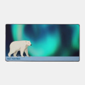 かわいいホッキョクグマとノーザンライト デスクマット (正面)