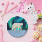 かわいいホッキョクグマとノーザンライト ペーパープレート (パーティー)