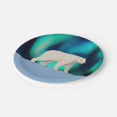 かわいいホッキョクグマとノーザンライト ペーパープレート (アングル)