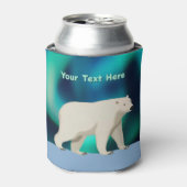 かわいいホッキョクグマとノーザンライト 缶クーラー (缶正面)