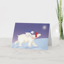 かわいいホッキョクグマと可愛いクリスマスカード カード