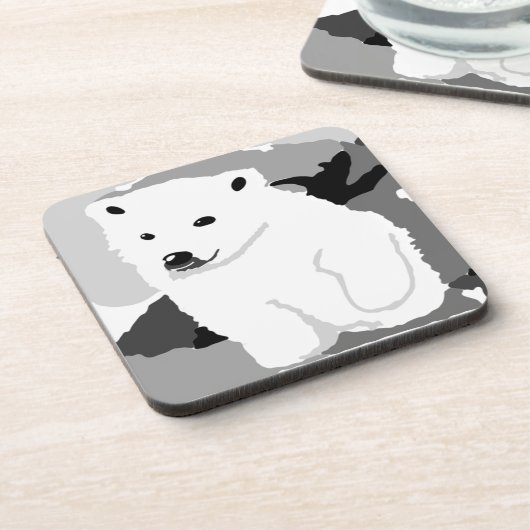 かわいいホッキョクグマのアートギフトとアクセサリー コースター (左側)