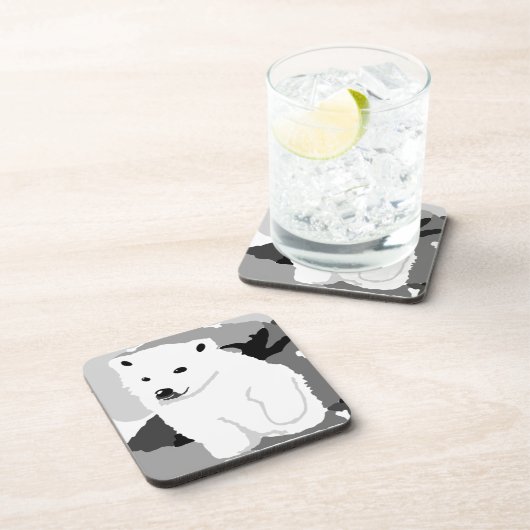 かわいいホッキョクグマのアートギフトとアクセサリー コースター (右側)
