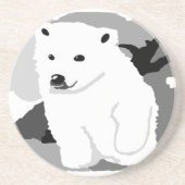かわいいホッキョクグマのアートギフトとアクセサリー コースター (正面)