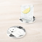 かわいいホッキョクグマのアートギフトとアクセサリー コースター (側面)