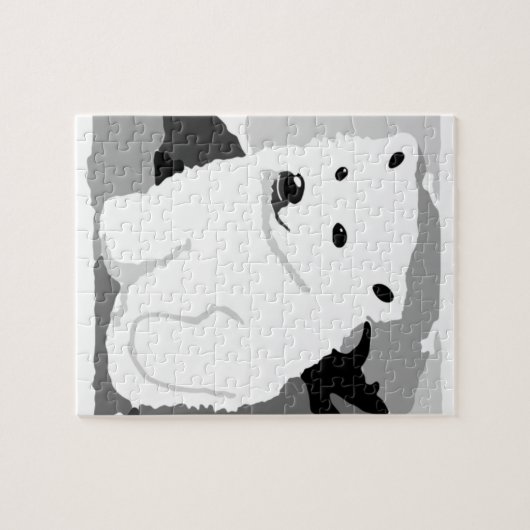 かわいいホッキョクグマのアートギフトとアクセサリー ジグソーパズル (横)