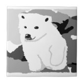 かわいいホッキョクグマのアートギフトとアクセサリー タイル (正面)