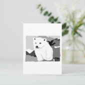 かわいいホッキョクグマのアートギフトとアクセサリー ポストカード (スタンド正面)