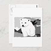 かわいいホッキョクグマのアートギフトとアクセサリー ポストカード (正面/裏面)