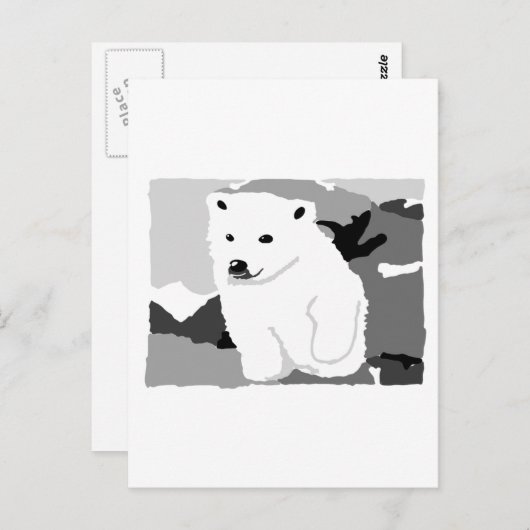 かわいいホッキョクグマのアートギフトとアクセサリー ポストカード (正面/裏面)