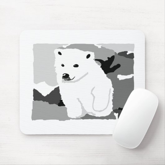 かわいいホッキョクグマのアートギフトとアクセサリー マウスパッド (マウス)