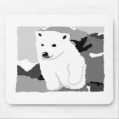 かわいいホッキョクグマのアートギフトとアクセサリー マウスパッド (正面)