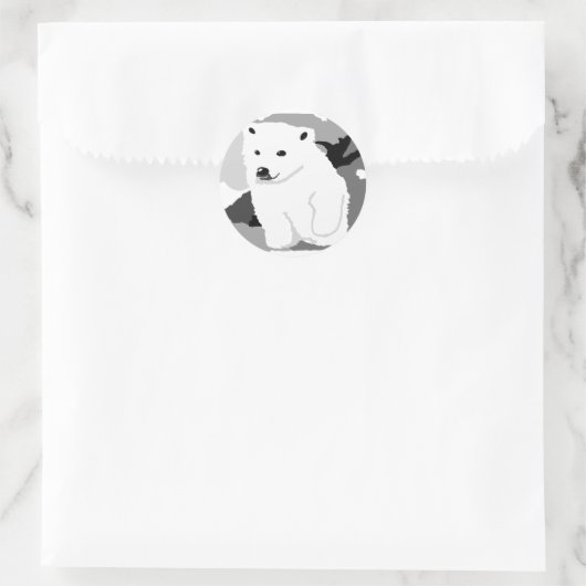 かわいいホッキョクグマのアートギフトとアクセサリー ラウンドシール (バッグ)