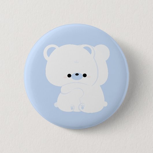 かわいいホッキョクグマのカップル 缶バッジ (正面)