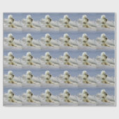 かわいいホッキョクグマのカブ&北極氷 ラッピングペーパー (フラット)