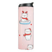 かわいいホッキョクグマのクリスマスシームレスパターン タンブラー (回転左)