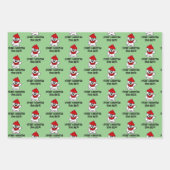 かわいいホッキョクグマのクリスマスラッピング紙シート ラッピングペーパーシート (正面3)