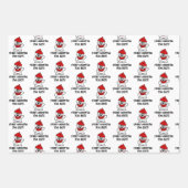 かわいいホッキョクグマのクリスマスラッピング紙シート ラッピングペーパーシート (正面)