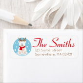 かわいいホッキョクグマのクリスマス差出人住所ラベル ラベル (インサイチュ)